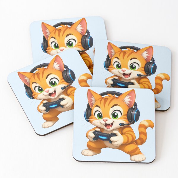 Item preview, Happy Gamer Cat Victory Orange Kitten designed and sold by Seculinator.