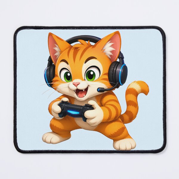 Item preview, Happy Gamer Cat Victory Orange Kitten designed and sold by Seculinator.