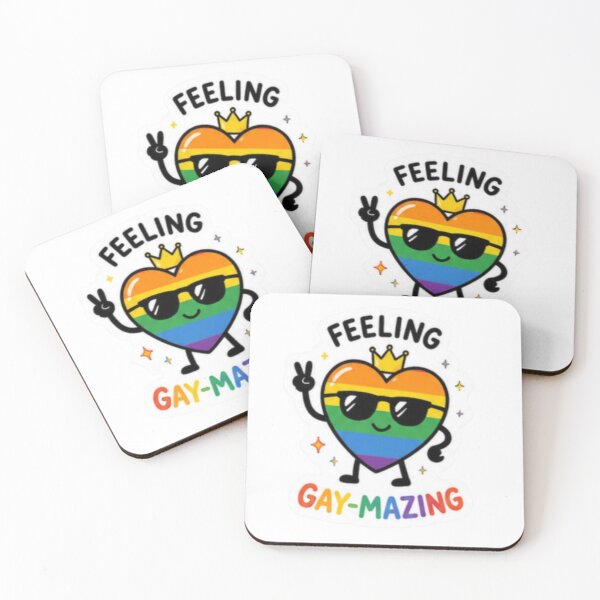 Item preview, Feeling Gay-Mazing Cute Rainbow Pride Heart Sticker designed and sold by Pixanova.