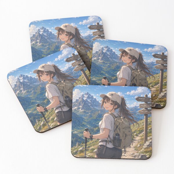 Item preview, Original Anime Hiking Girl | Mountain Trek Adventure Illustration designed and sold by Sticleg.