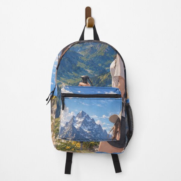 Item preview, Original Anime Hiking Girl | Mountain Trek Adventure Illustration designed and sold by Sticleg.