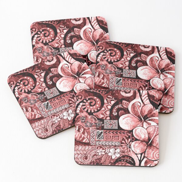 Item preview, Terracotta Hawaiian Hibiscus Abstract - Earthy Tribal Fine Art designed and sold by sunnthreads.
