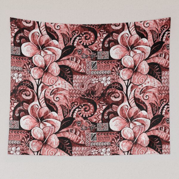 Item preview, Terracotta Hawaiian Hibiscus Abstract - Earthy Tribal Fine Art designed and sold by sunnthreads.