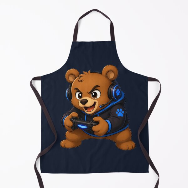 Item preview, Cute Bear Gamer Neon Blue Hoodie designed and sold by Seculinator.