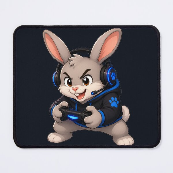 Item preview, Cute Bunny Gamer Controller Blue Hoodie designed and sold by Seculinator.