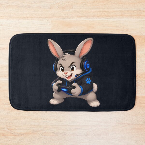 Item preview, Cute Bunny Gamer Controller Blue Hoodie designed and sold by Seculinator.