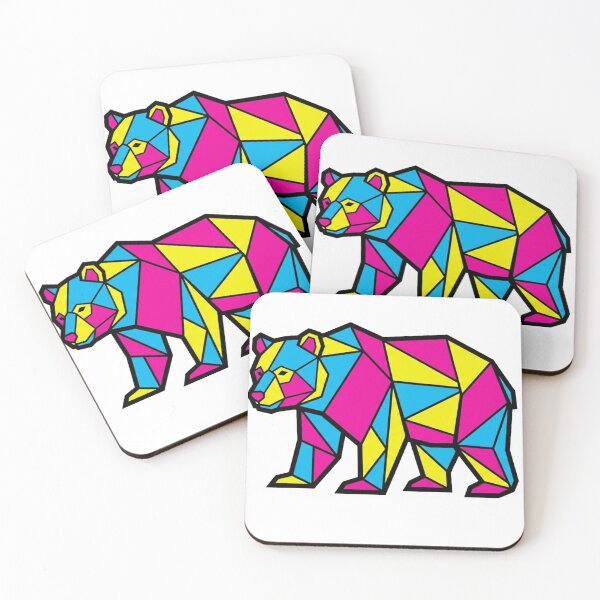 Item preview, Neo Brutalism Bear Illustration - Bold Flat Colors Geometric Low Poly Animal designed and sold by Clintora.