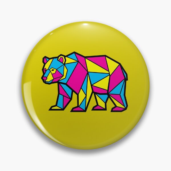 Item preview, Neo Brutalism Bear Illustration - Bold Flat Colors Geometric Low Poly Animal designed and sold by Clintora.