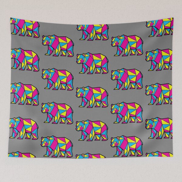 Item preview, Neo Brutalism Bear Illustration - Bold Flat Colors Geometric Low Poly Animal designed and sold by Clintora.