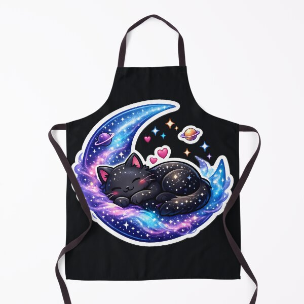 Item preview, Cosmic Cat Sleeping on Galaxy Moon Celestial Space Kitten designed and sold by MCV-Designs.