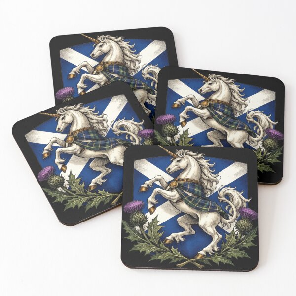 Item preview, Scottish Unicorn Flag Saltire Heritage Thistle Sticker designed and sold by ArcanePrintsxo.