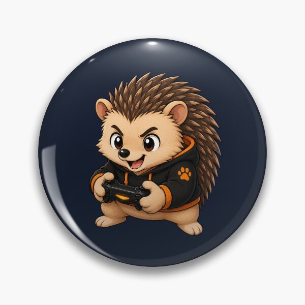 Item preview, Cute Hedgehog Gamer Controller Orange Hoodie Art designed and sold by Seculinator.