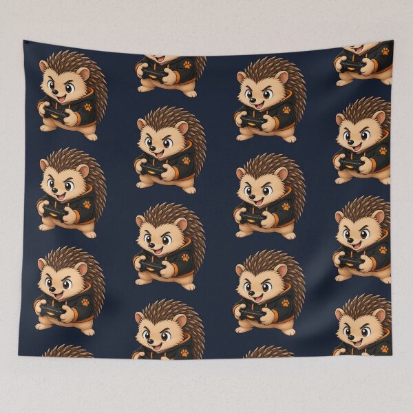 Item preview, Cute Hedgehog Gamer Controller Orange Hoodie Art designed and sold by Seculinator.