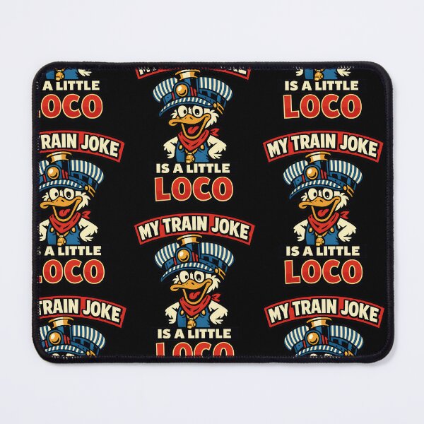 Item preview, My Train Joke Is A Little Loco Funny Duck Conductor Design designed and sold by TeeTimeTreasure.