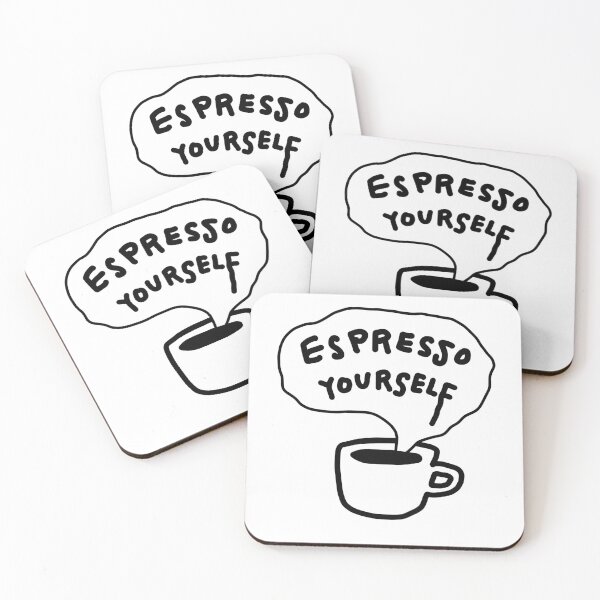 Item preview, Cute Coffee Cup Illustration, Espresso Yourself Funny Coffee Quote, Hand Drawn Cafe Doodle designed and sold by DaisyRooDesign.
