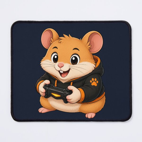 Item preview, Cute Hamster Gamer Controller Orange Hoodie Art designed and sold by Seculinator.