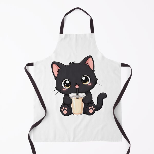 Item preview, Cute Black Cat Drinking Bubble Boba Tea designed and sold by Seculinator.