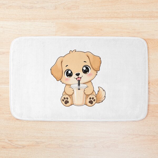 Item preview, Cute Golden Puppy Drinking Bubble Boba Tea designed and sold by Seculinator.