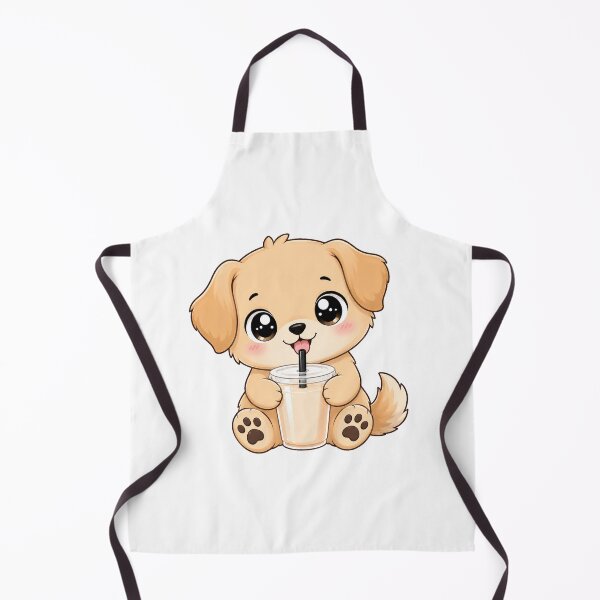 Item preview, Cute Golden Puppy Drinking Bubble Boba Tea designed and sold by Seculinator.