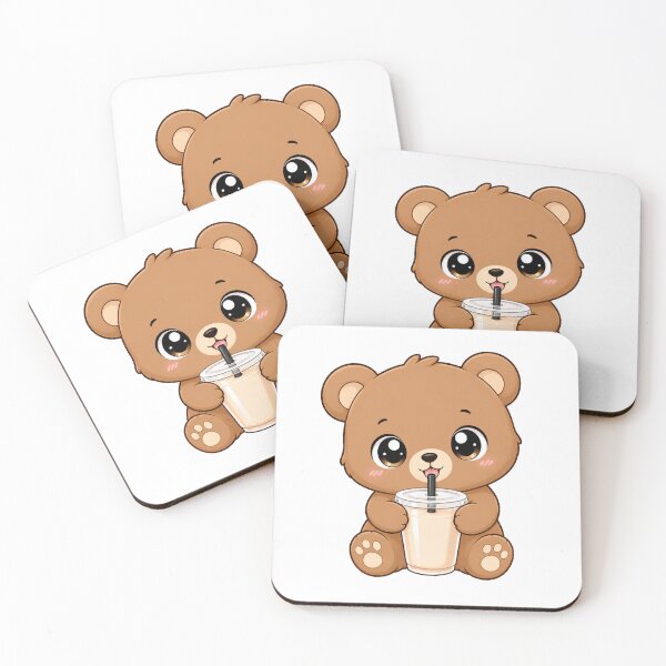 Item preview, Cute Teddy Bear Drinking Bubble Boba Tea designed and sold by Seculinator.