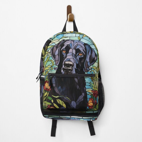 Item preview, Black Labrador Stained Glass Window Design designed and sold by pinkal.