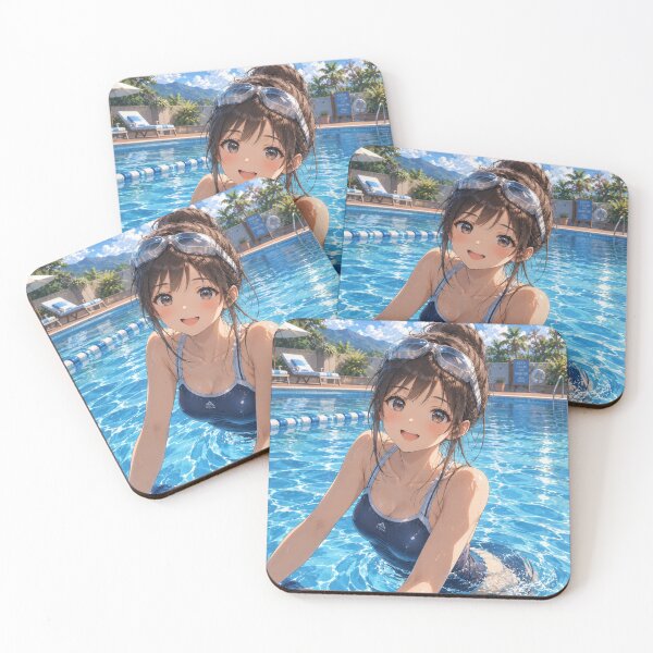 Item preview, Original Anime Swimming Girl | Summer Pool Adventure Illustration designed and sold by Sticleg.