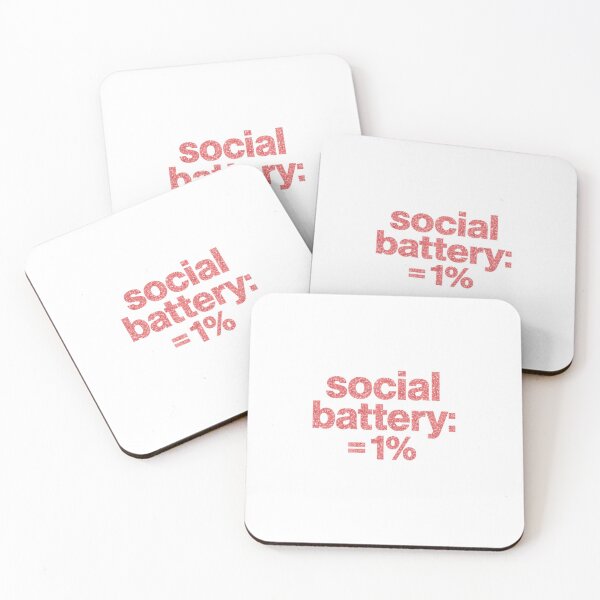 Item preview, Social Battery = 1% | Funny Introvert Glitter Typography Design  designed and sold by Nekomiii.