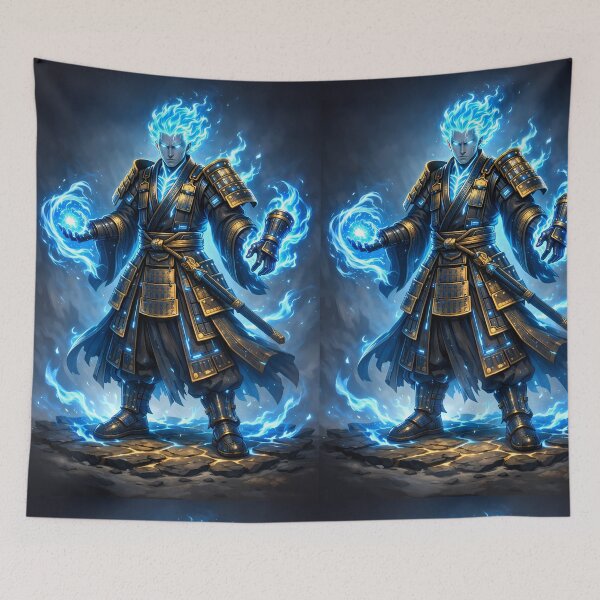 Item preview, Samurai Elemental Blue – Mystic Warrior Digital Art designed and sold by Neo Tokio.