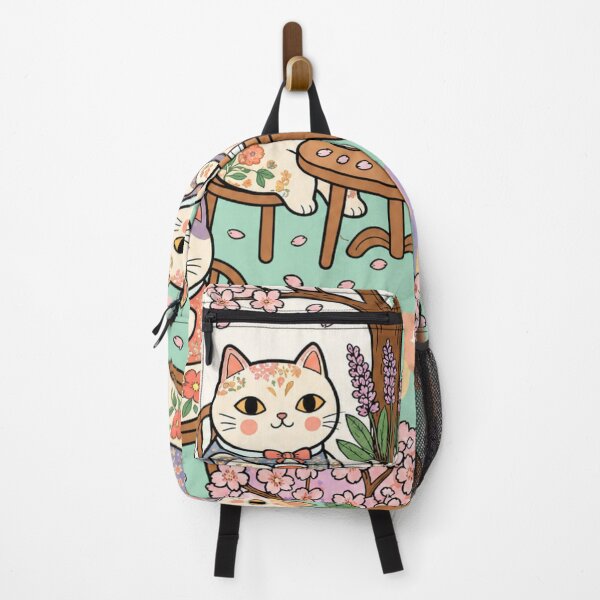 Item preview, Cherry Blossom Tea Party Cats | Cottagecore Cat Garden designed and sold by Iampoji.