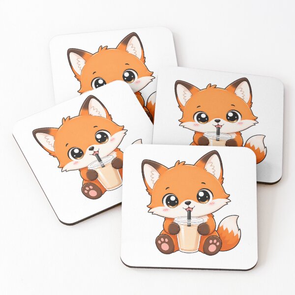 Item preview, Cute Fox Drinking Bubble Boba Milk Tea designed and sold by Seculinator.