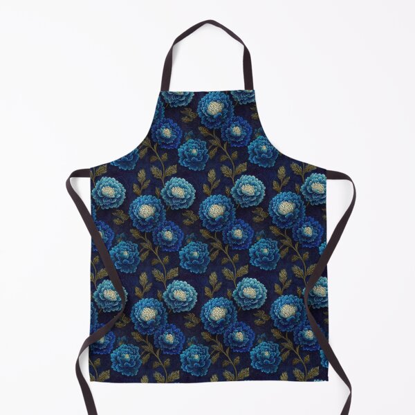 Item preview, Deep Blue Peony And Gold Foliage Vintage Pattern designed and sold by igraphixart.