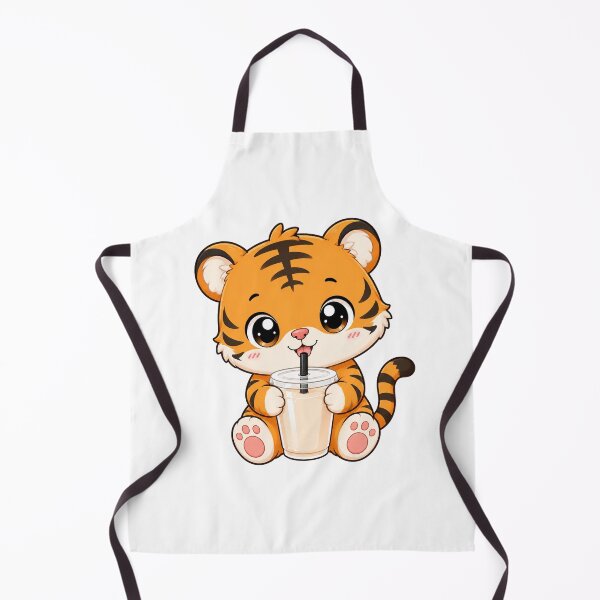 Item preview, Cute Tiger Drinking Bubble Boba Milk Tea designed and sold by Seculinator.