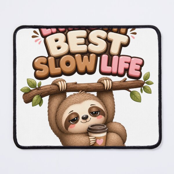 Item preview, Living My Best Slow Life Kawaii Sloth designed and sold by BoosterShop.