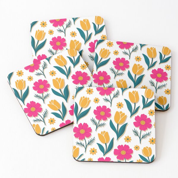 Item preview, Retro Bold Tulips Cosmos and Daisy Flowers Seamless Pattern Vector designed and sold by DiNata.
