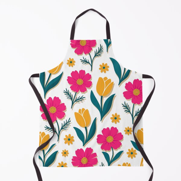 Item preview, Retro Bold Tulips Cosmos and Daisy Flowers Seamless Pattern Vector designed and sold by DiNata.