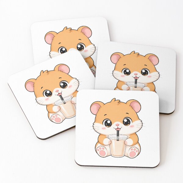 Item preview, Cute Hamster Drinking Bubble Boba Milk Tea designed and sold by Seculinator.