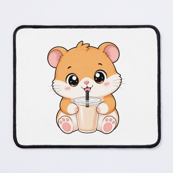Item preview, Cute Hamster Drinking Bubble Boba Milk Tea designed and sold by Seculinator.
