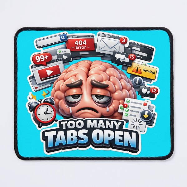 Item preview, Too Many Tags Open-funny Brain Meme designed and sold by lazygum.