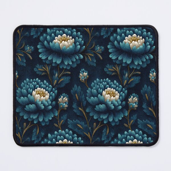 Item preview, Elegant Teal And Gold Chrysanthemum Floral Pattern designed and sold by igraphixart.
