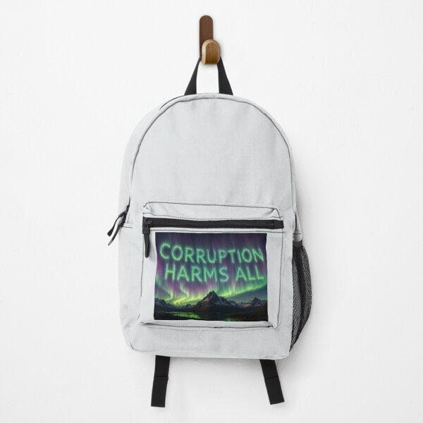 Item preview, Corruption Harms All – Aurora Borealis Over Mountain Peaks designed and sold by annenambiro.