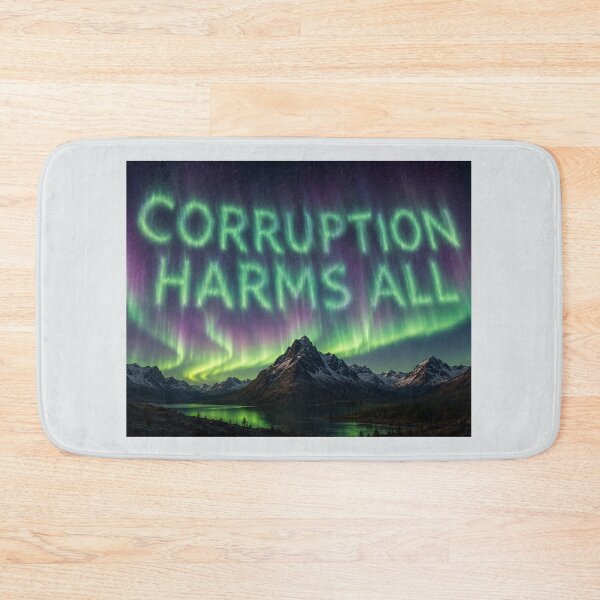 Item preview, Corruption Harms All – Aurora Borealis Over Mountain Peaks designed and sold by annenambiro.