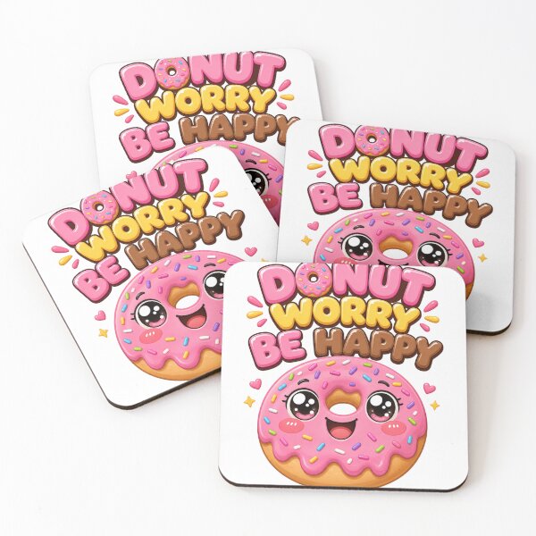 Item preview, Donut Worry Be Happy Cute Kawaii Donut designed and sold by BoosterShop.