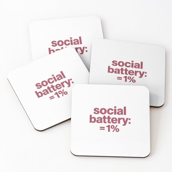 Item preview, Social Battery = 1% | Funny Introvert Glitter Typography Design  designed and sold by HellGirlArt.