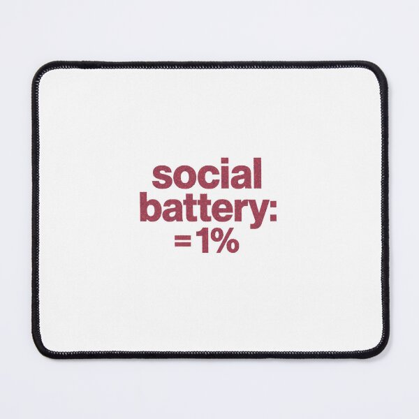Item preview, Social Battery = 1% | Funny Introvert Glitter Typography Design designed and sold by HellGirlArt.