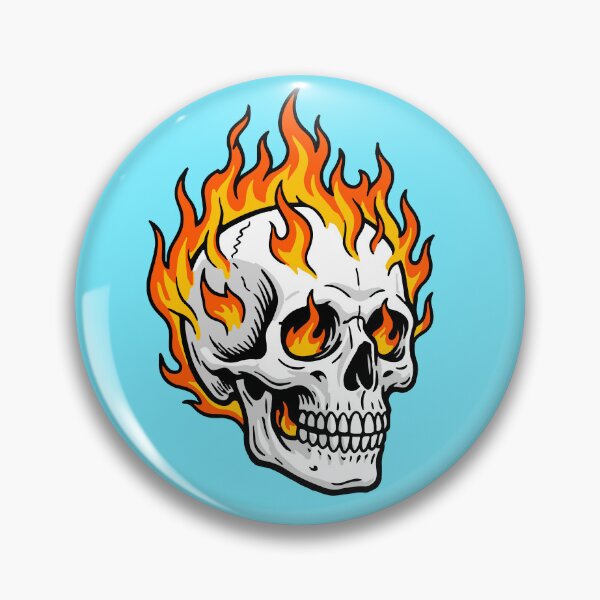 Item preview, Flaming Skull Graphic T-Shirt | Fire Skull Gothic Biker Design | Dark Horror Punk Tee designed and sold by MitxelDesigns.