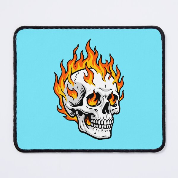 Item preview, Flaming Skull Graphic T-Shirt | Fire Skull Gothic Biker Design | Dark Horror Punk Tee designed and sold by MitxelDesigns.