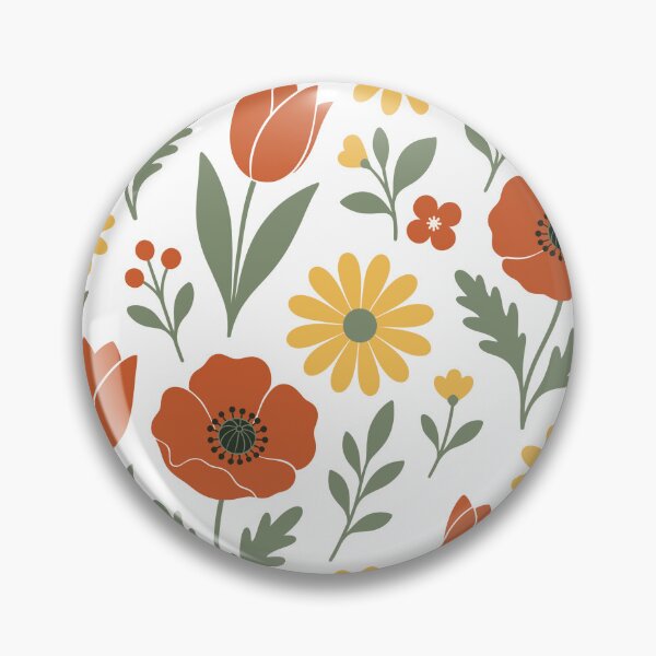 Item preview, Retro Flat Poppies Tulips and Daisies Flowers Seamless Pattern Vector designed and sold by DiNata.