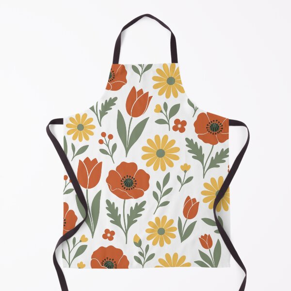 Item preview, Retro Flat Poppies Tulips and Daisies Flowers Seamless Pattern Vector designed and sold by DiNata.