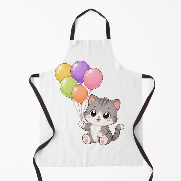 Item preview, Cute Cat Holding Colorful Balloons Birthday Art designed and sold by Seculinator.