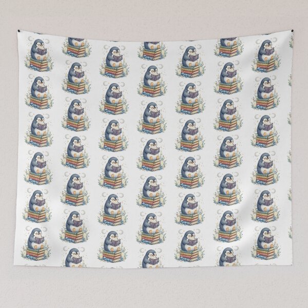 Item preview, Moonlit Reading Penguin | Cozy Book Lover Cottagecore Art. designed and sold by Clothes With Smiling Animals Walt Gral.